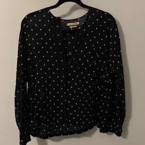 Isabel Marant Black and Tan Polka Dot Blouse